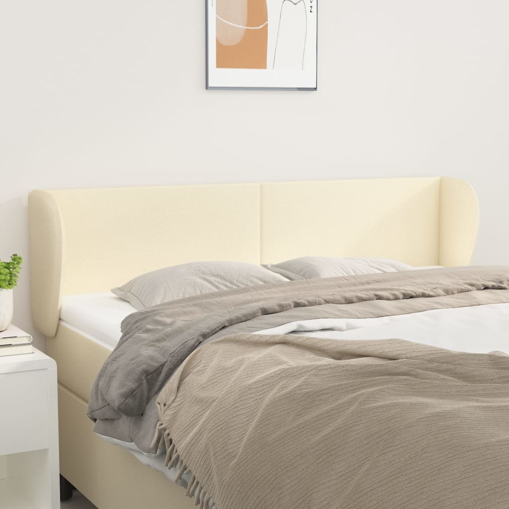 Kopfteil mit Ohren Creme 147x23x78/88 cm Kunstleder